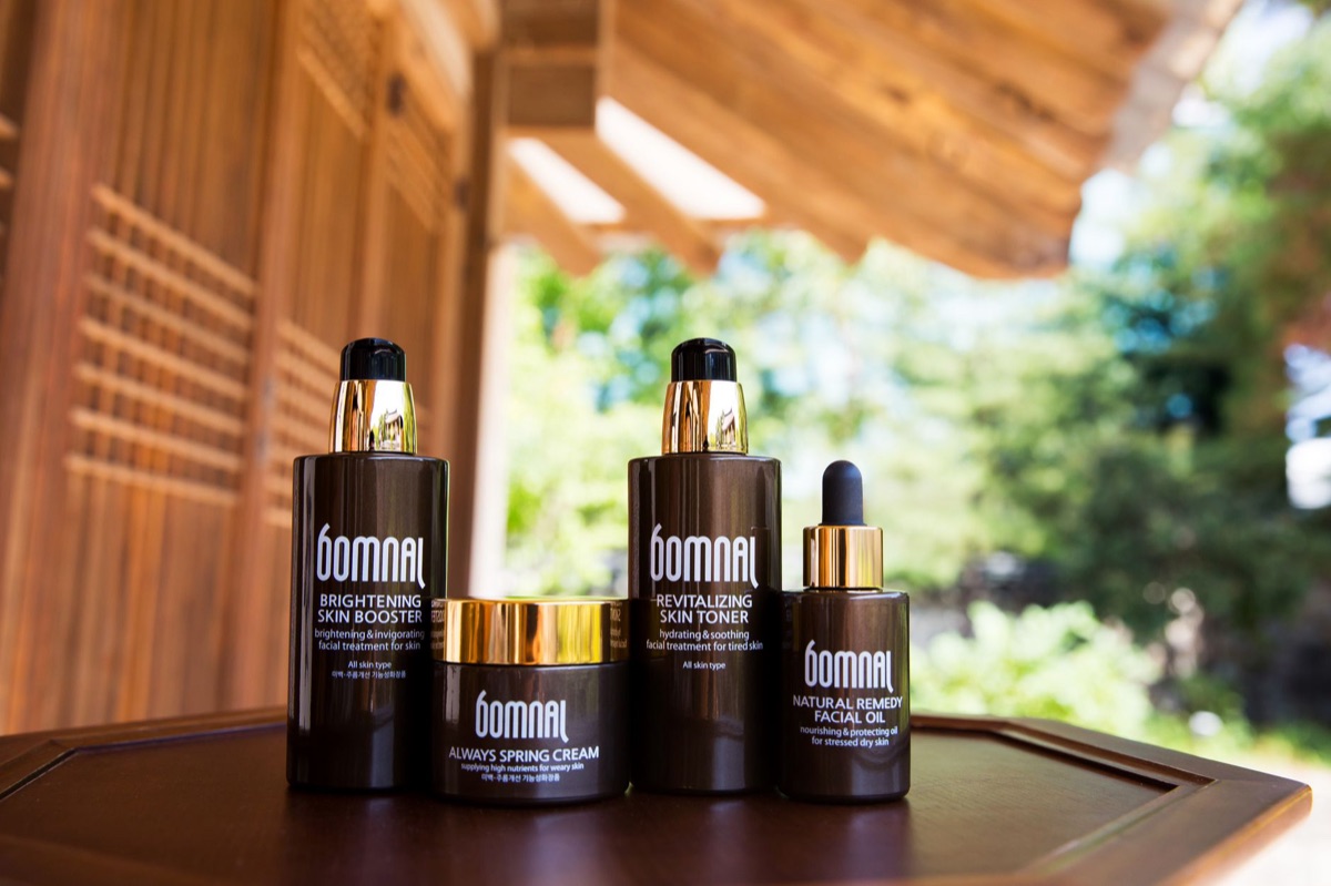 A collection of popular Korean skincare products and serums