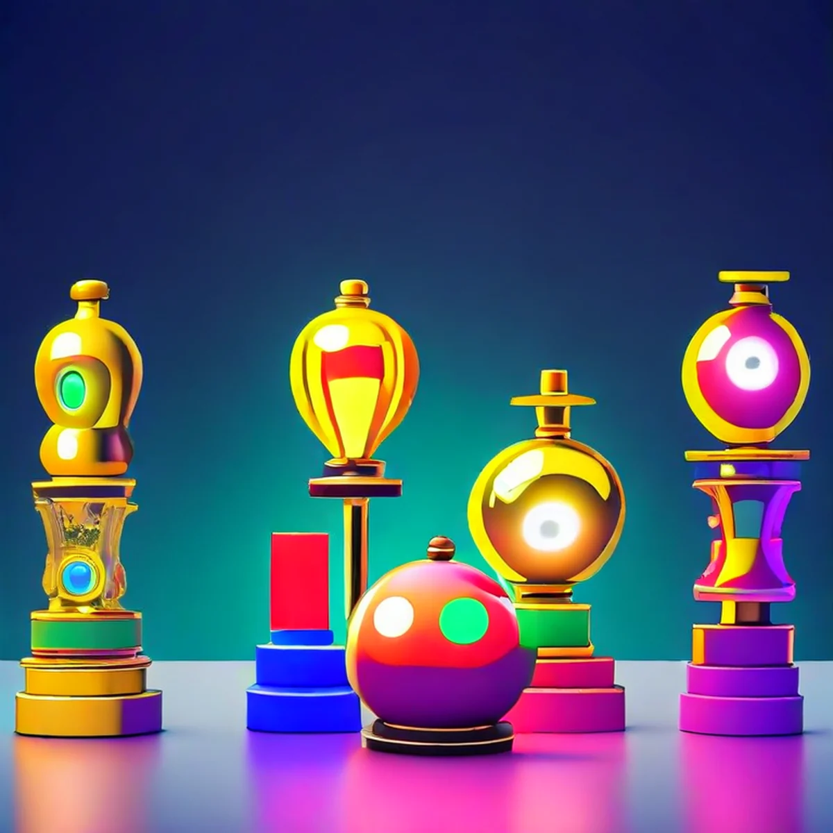 Symbolische Gaming-Erfolge und digitale Trophäen