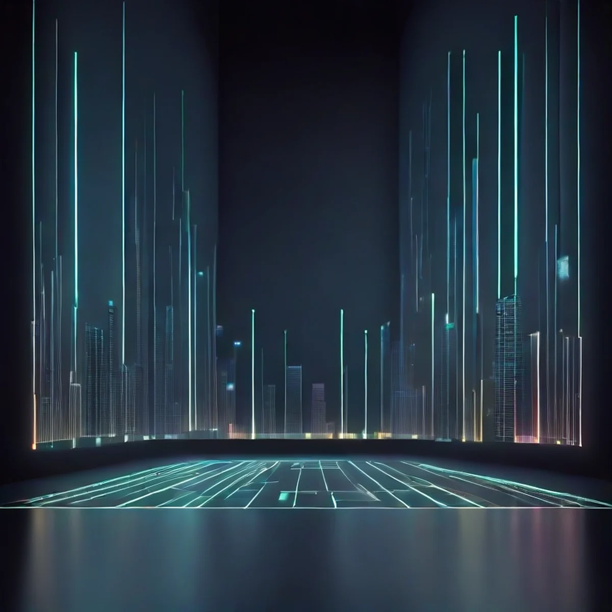 Abstract digital data visualization showing the growth of gaming content trends
