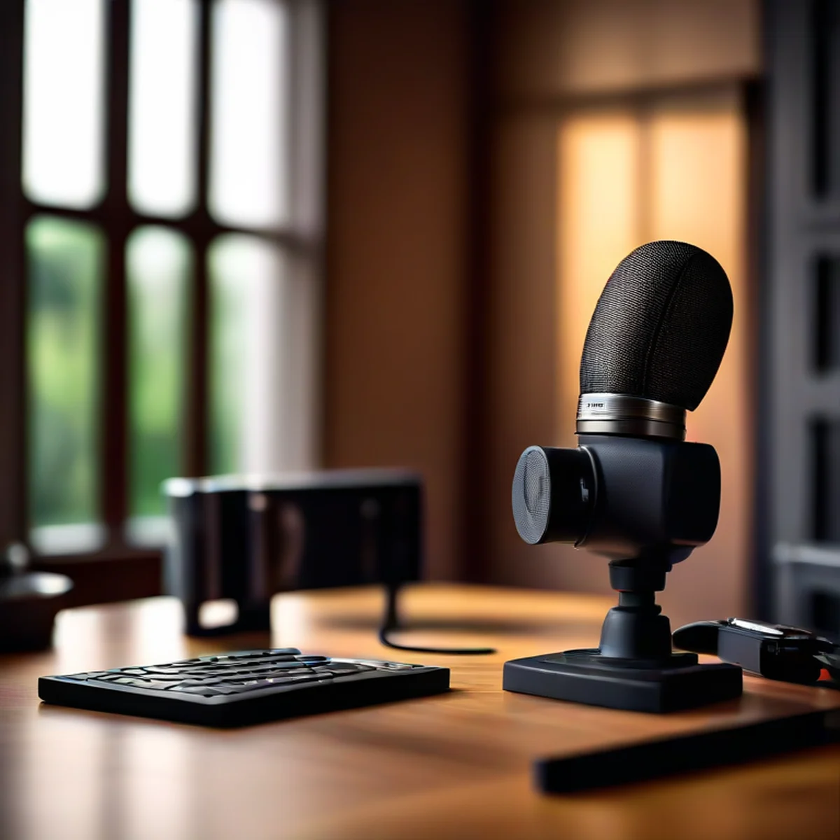 Professionelles Streaming-Equipment in einer gemütlichen Studio-Atmosphäre.