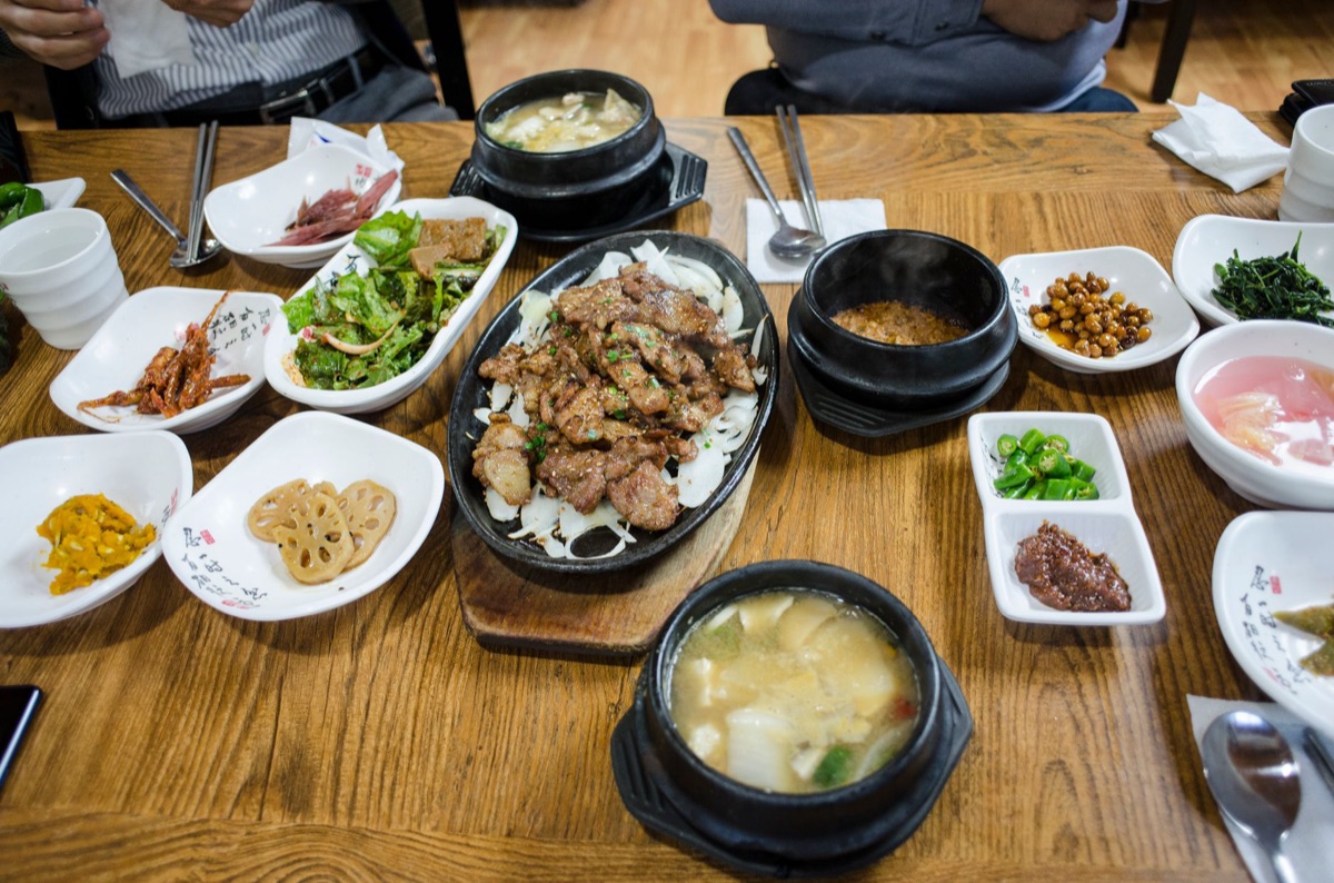 Various popular Korean street foods