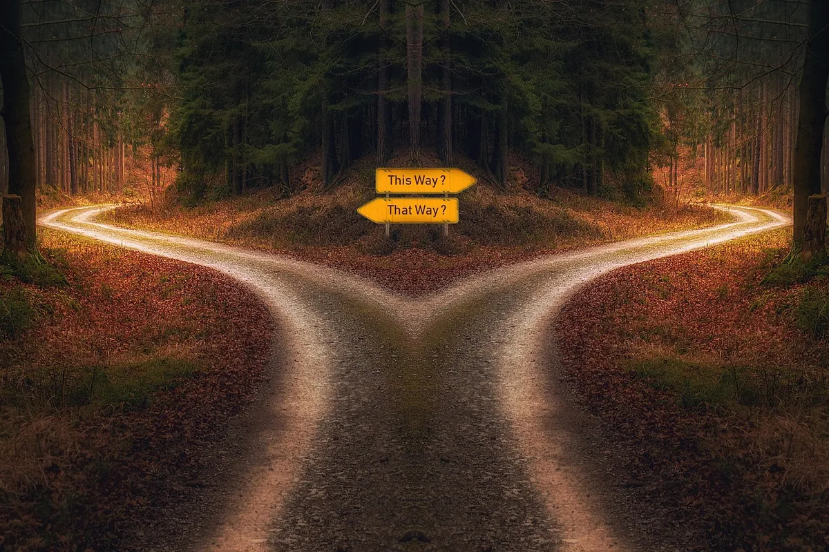 new year, decision, path, signpost, crossing, chance, choice, direction, selection, challenge, solution, alternative, future, strategy, decide, opportunity